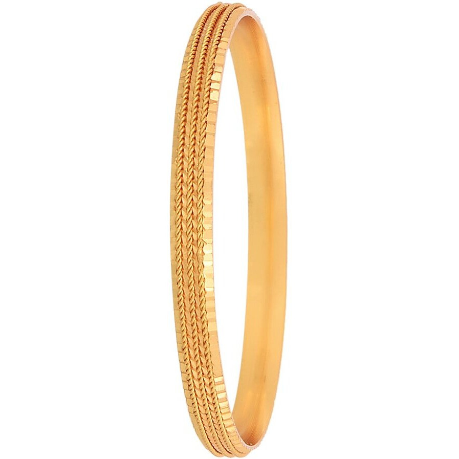 ZENEME Bangle Gold Plated Bahubali Inspired Trendy Bangle Set Of 2 Jewellery For Women & Girls (2.8) (Style_03, 2.6 Inches)