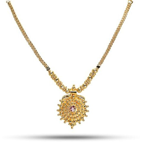 CUTE GOLD One Gram Micro Gold Plated & Copper Traditional Designer Jewellery Stone Necklace for Women and Girls