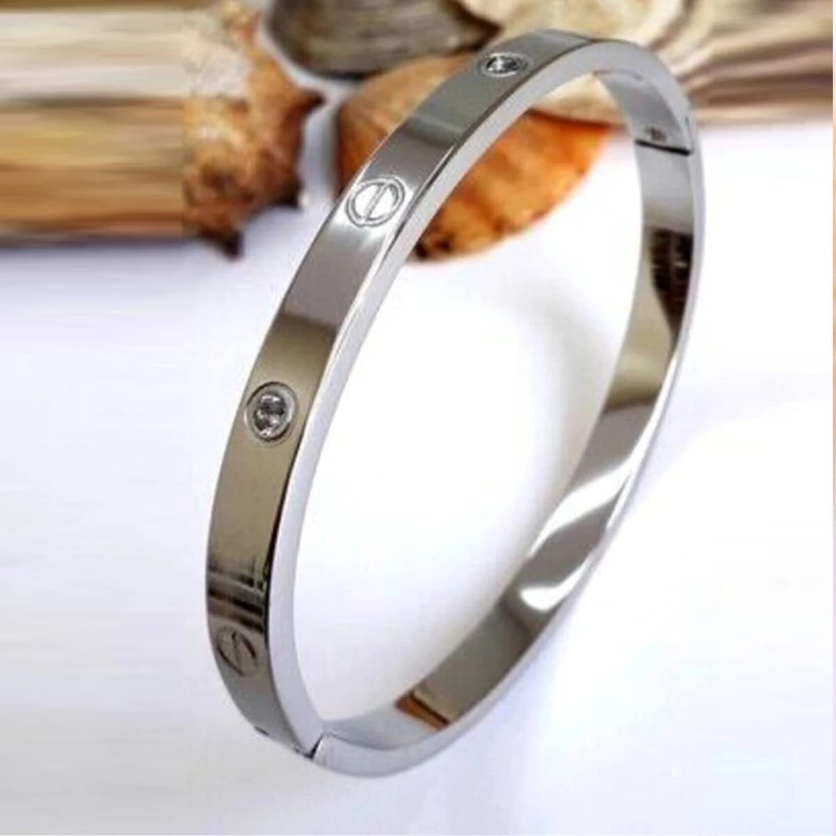 Jewels Galaxy Jewellery For Women Astonishing Silver Plated Love AD Bracelet (CT-BNG-49140)