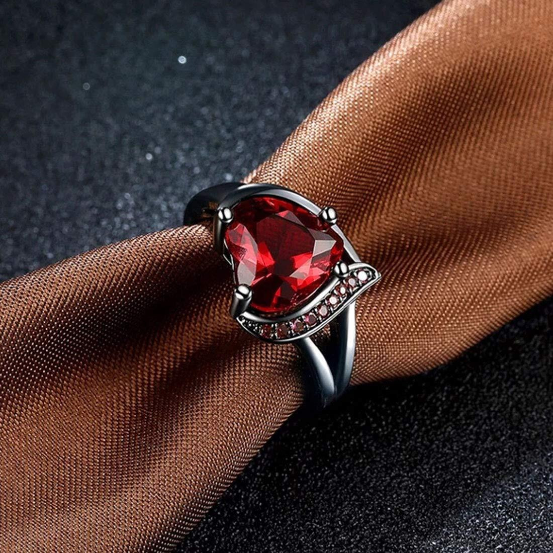 Jewels Galaxy Most Crystal Heart Black Silver Adorable Ring for Women/Girls (SMNJG-RNGG-5171)