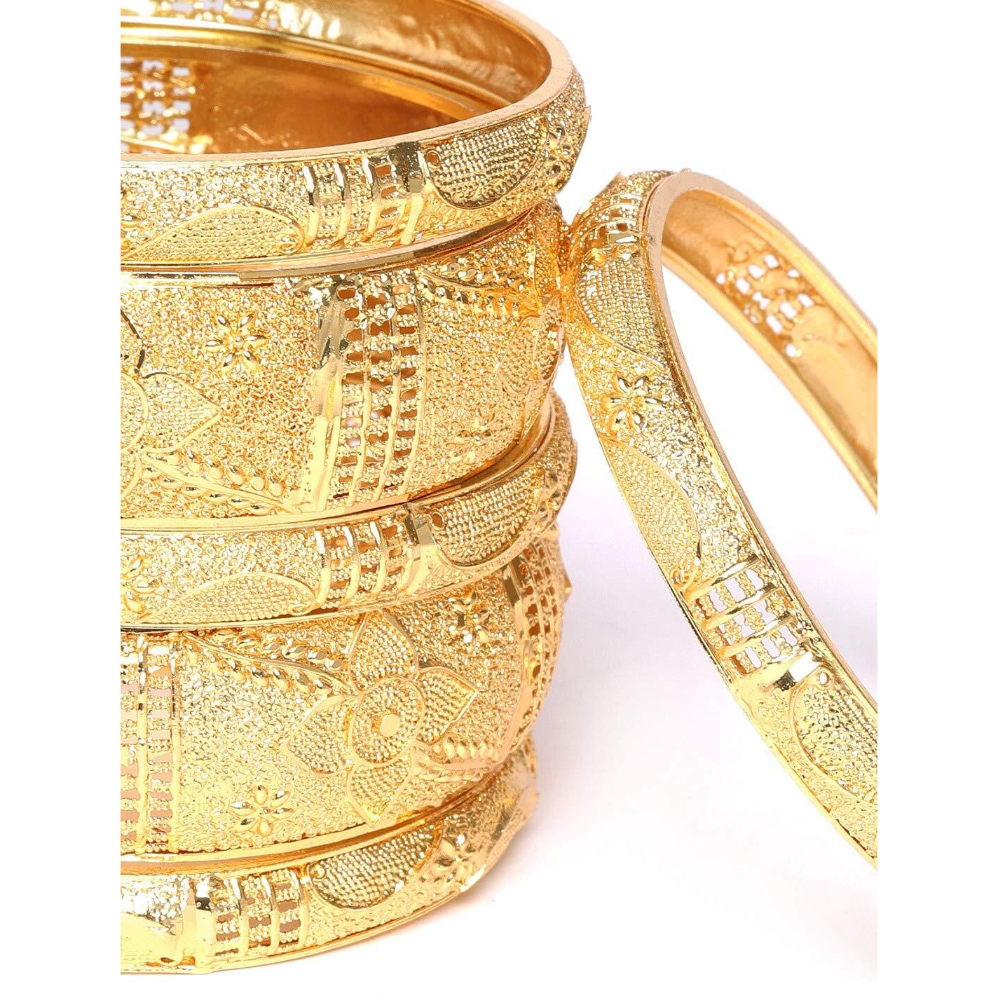 YouBella Jewellery Bangles for women Stylish Traditional One Gram Gold Plated Bangles for Women and Girls (2.8)