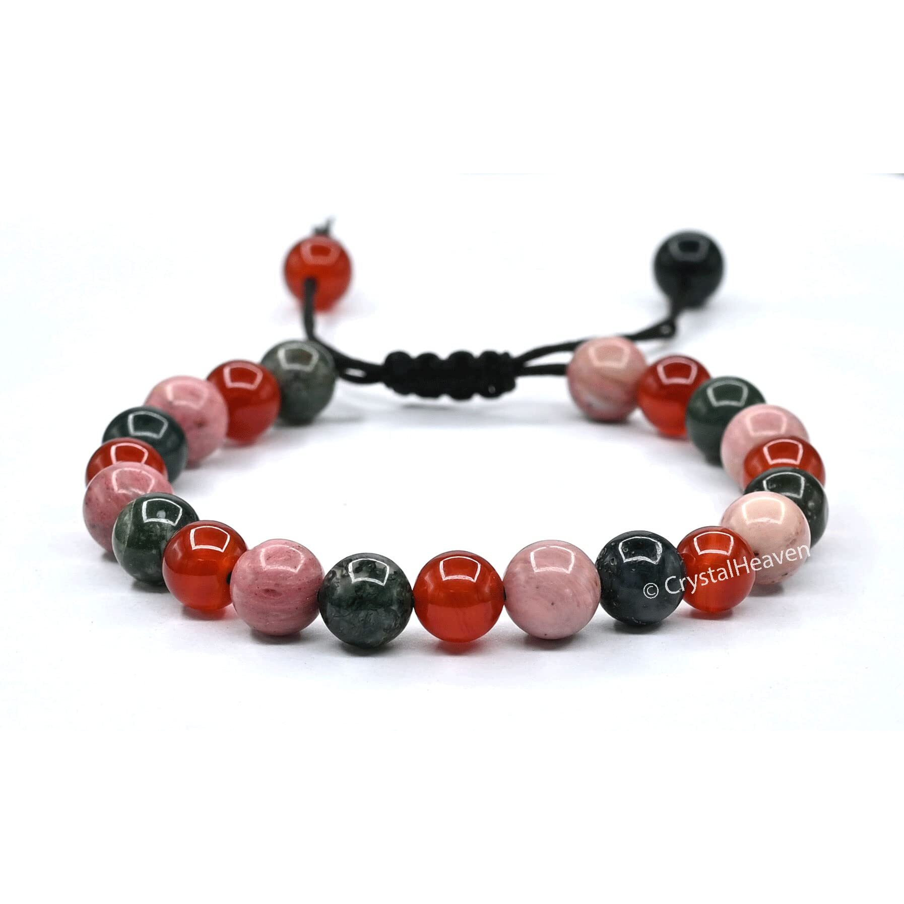 Crystal Heaven Crystal Immunity Bracelet for Men Women - Carnelian, Rhodonite, Moss Agate Bracelet Set - Real Healing Stone Adjustable Bracelet