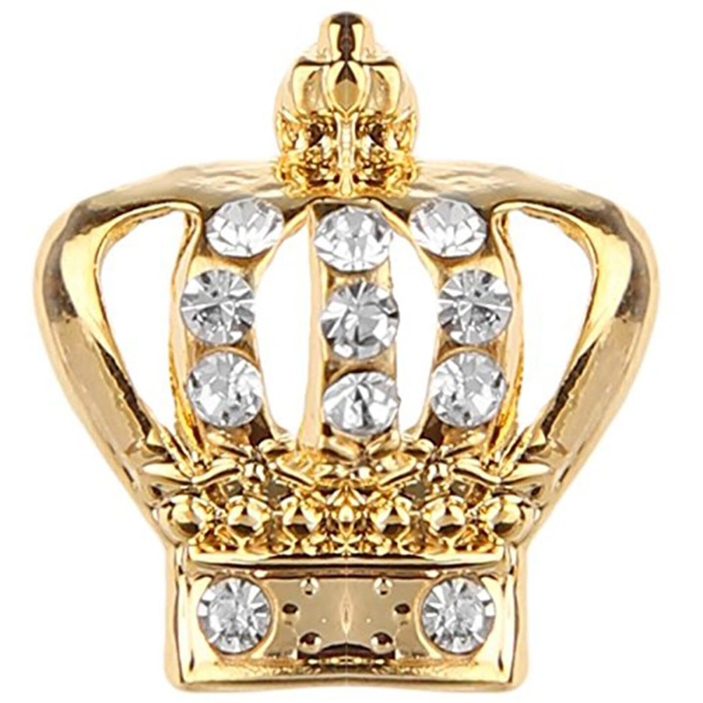 Mahi Elegant Crystal Crown Brooch Suit Collar Accessories Brooch for Men (BP1101044G)