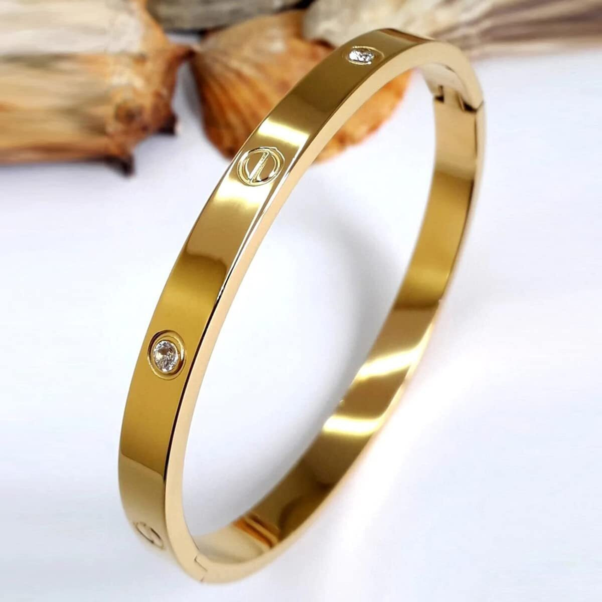 Jewels Galaxy Jewellery For Women Astonishing Gold Plated Love AD Bracelet (CT-BNG-49138)