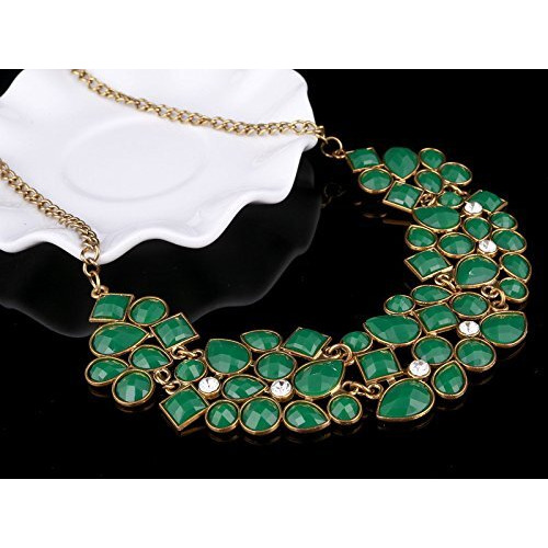 Shining Diva Fashion Jewellery Stylish Choker Necklace for Girls and Women(Green)(8093np)