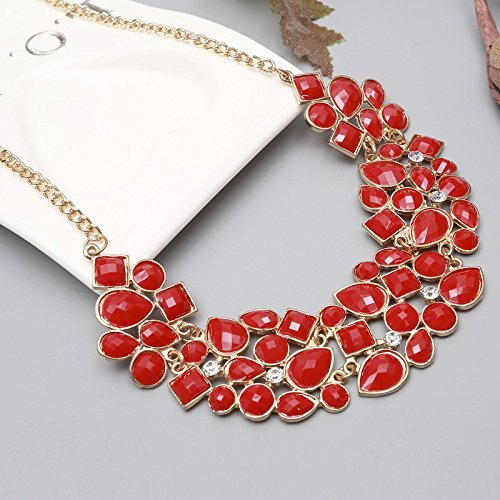 Shining Diva Fashion Jewellery Stylish Modern Choker Statement Necklace for Girls and Women(Red)(8095np)
