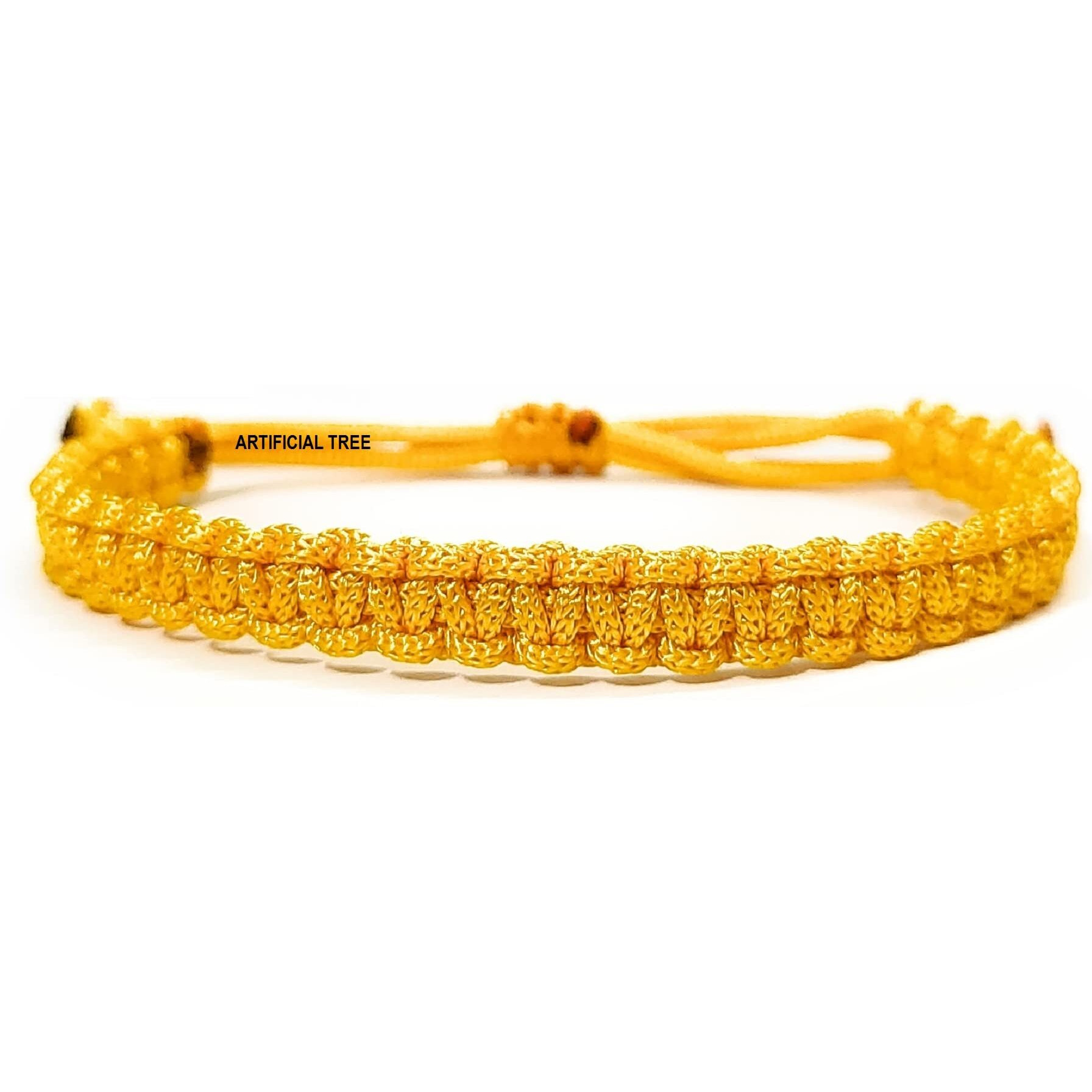 ARTIFICIAL TREE HANDMADE NAZAR THREAD BRACELET ADJUSTABLE WRISTBAND BRACELET FRIENDSHIP BAND FOR WOMEN, MEN, GIRLS & BOYS Nazar Battu 4 Piece (YELLOW)(AT GIRLS BRCT 016)