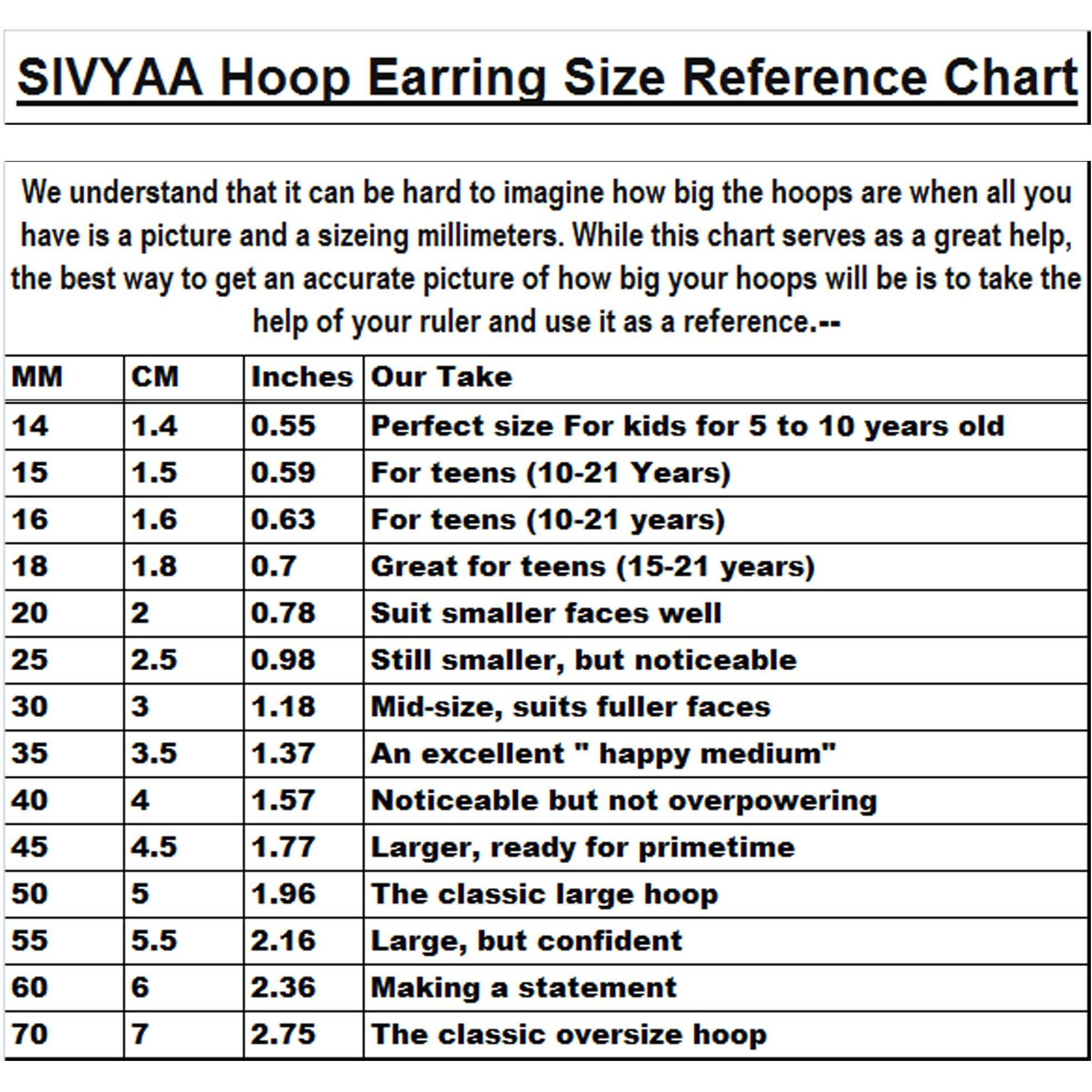 SIVYAA Pure 925 Sterling Silver Plain Round Hoop Bali Earrings for Women Men Boys & Girls, Small, Diameter 16mm