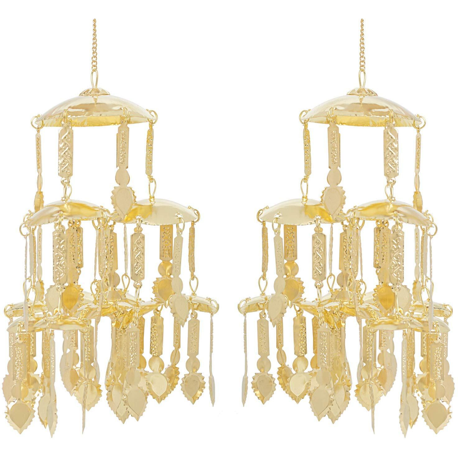 CHOTTEY LAL AND SONS Beautiful Punjabi Bridal Traditional Kaliras Hand Hanging Brass Aleera for Women(Gold)(Design 12)