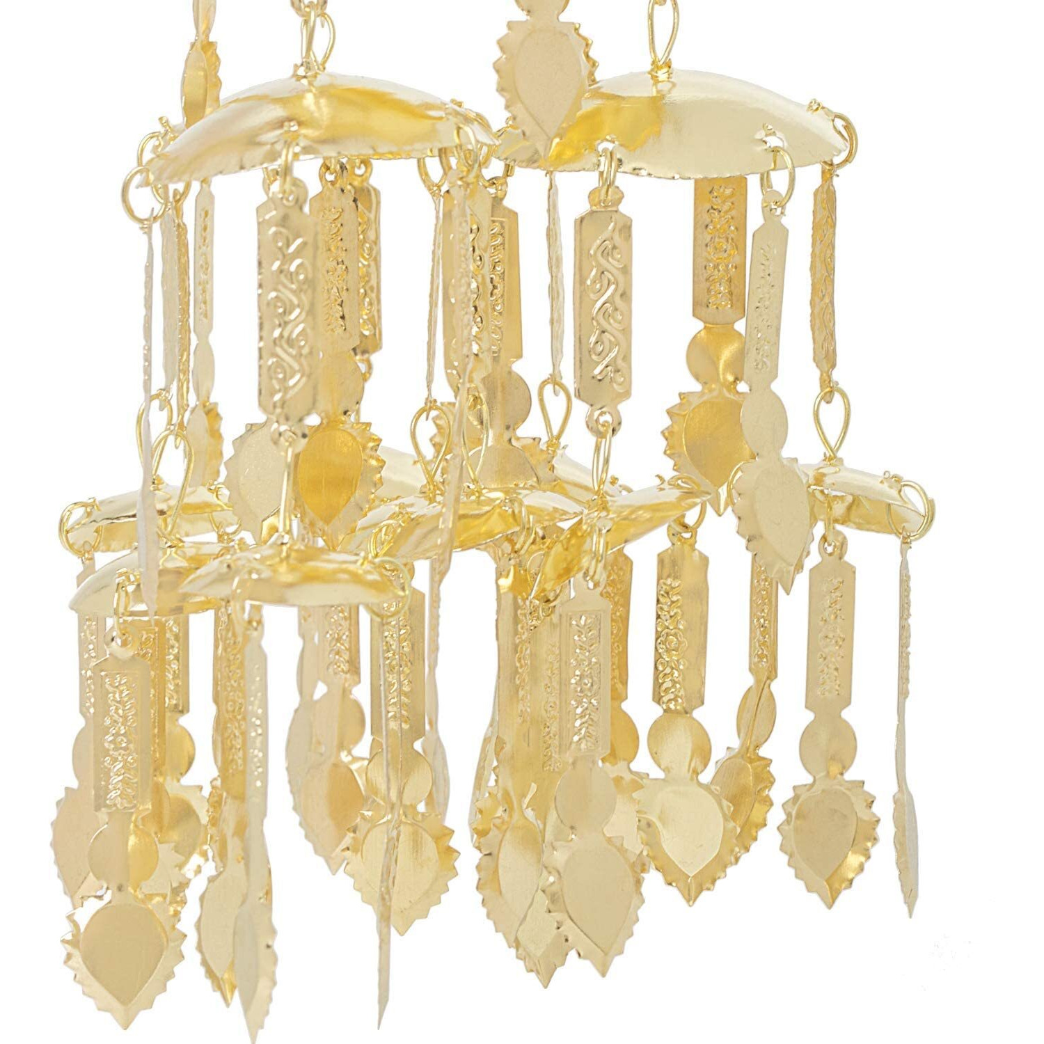 CHOTTEY LAL AND SONS Beautiful Punjabi Bridal Traditional Kaliras Hand Hanging Brass Aleera for Women(Gold)(Design 12)