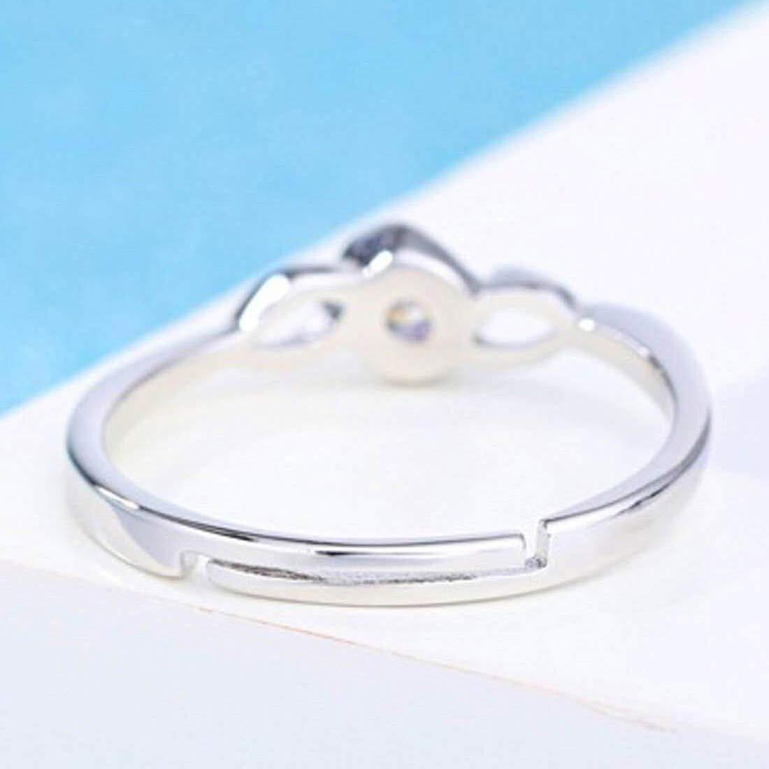 Jewels Galaxy Stylish Crystal Silver Plated Sparkling Rings For Women/Girls (Style 19) (SMNJG-RNGD-5181)