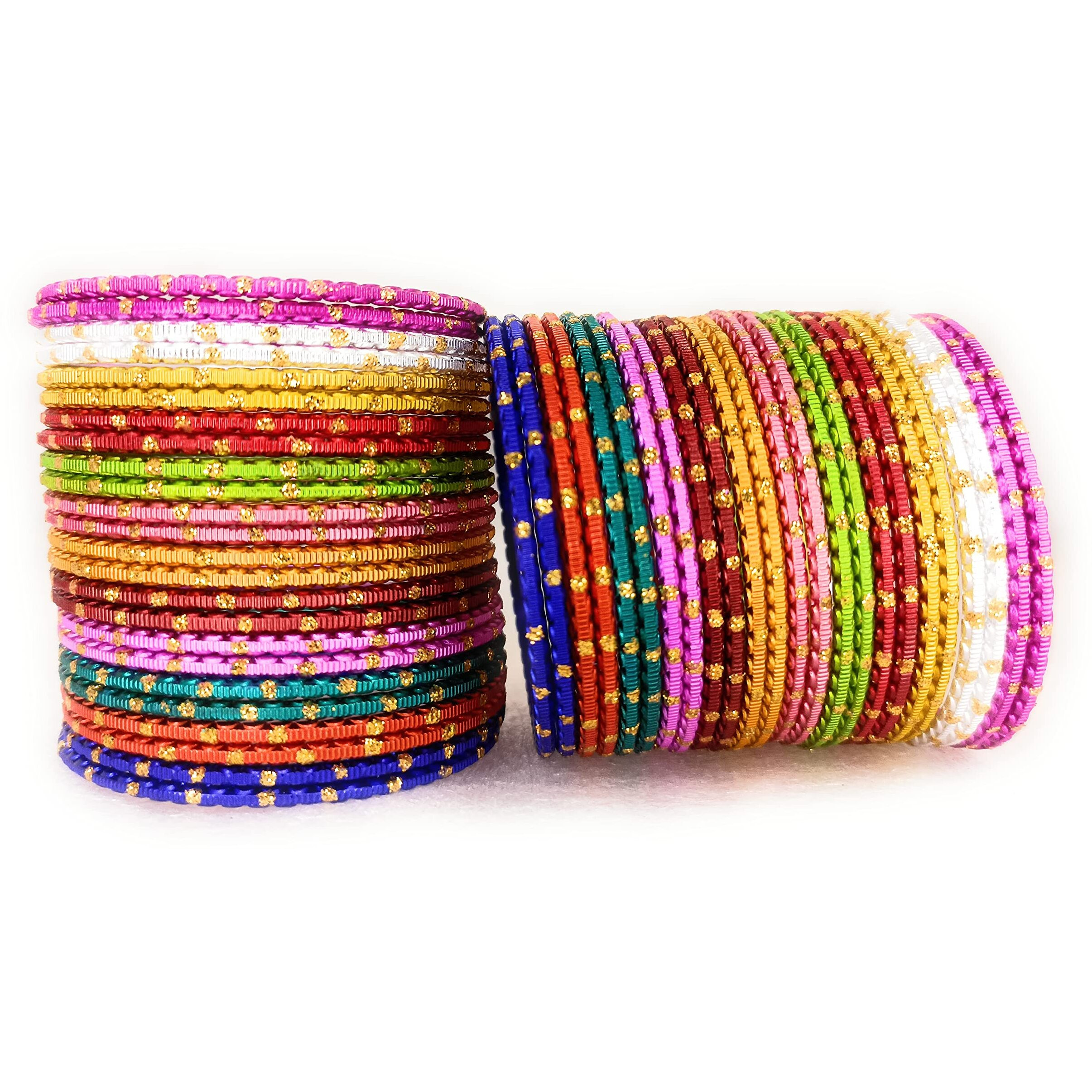 SBS Multicolor Metal (12 color/ 48 bangle) bangles set for girl child (4-5 Year Old(50 mm diameter))