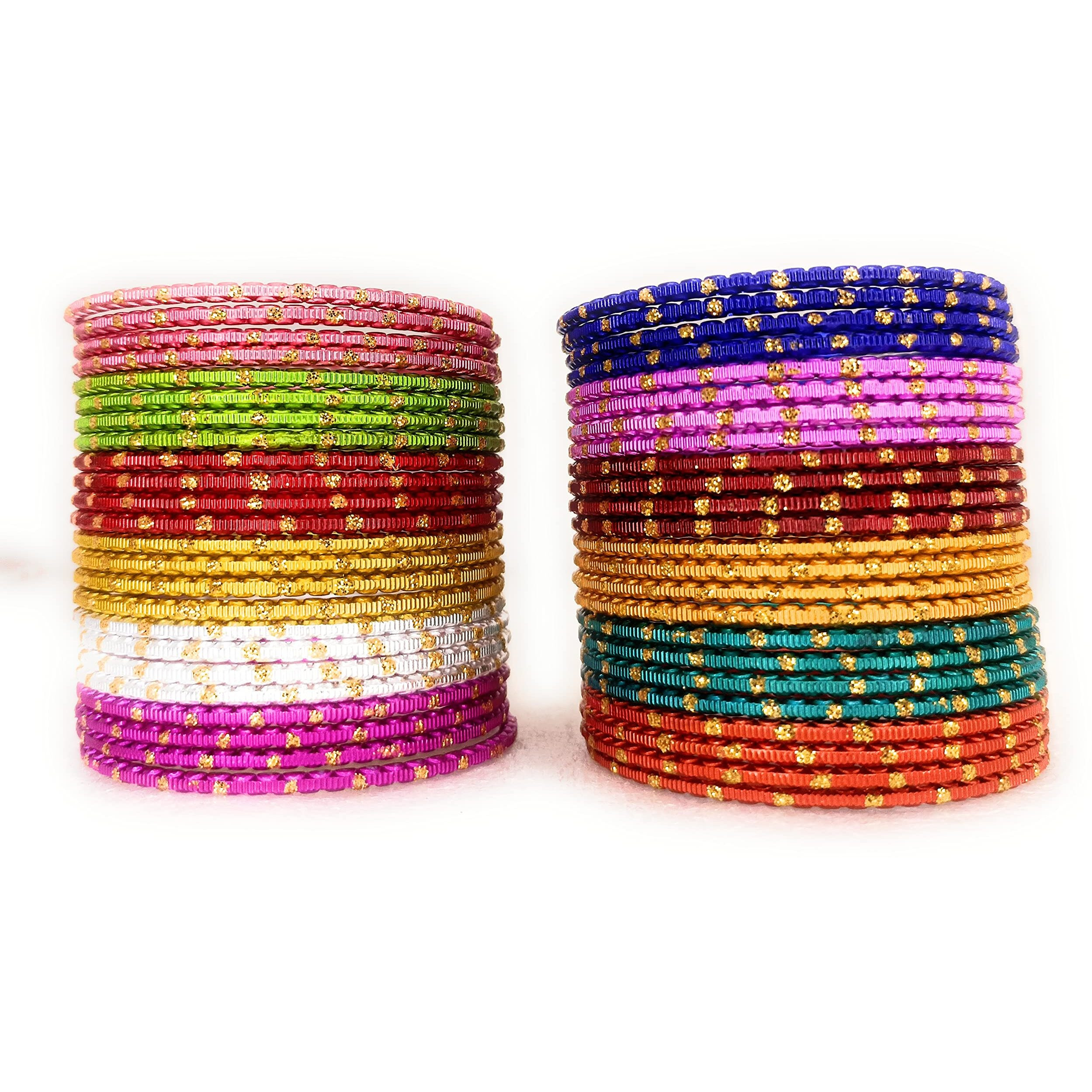 SBS Multicolor Metal (12 color/ 48 bangle) bangles set for girl child (4-5 Year Old(50 mm diameter))