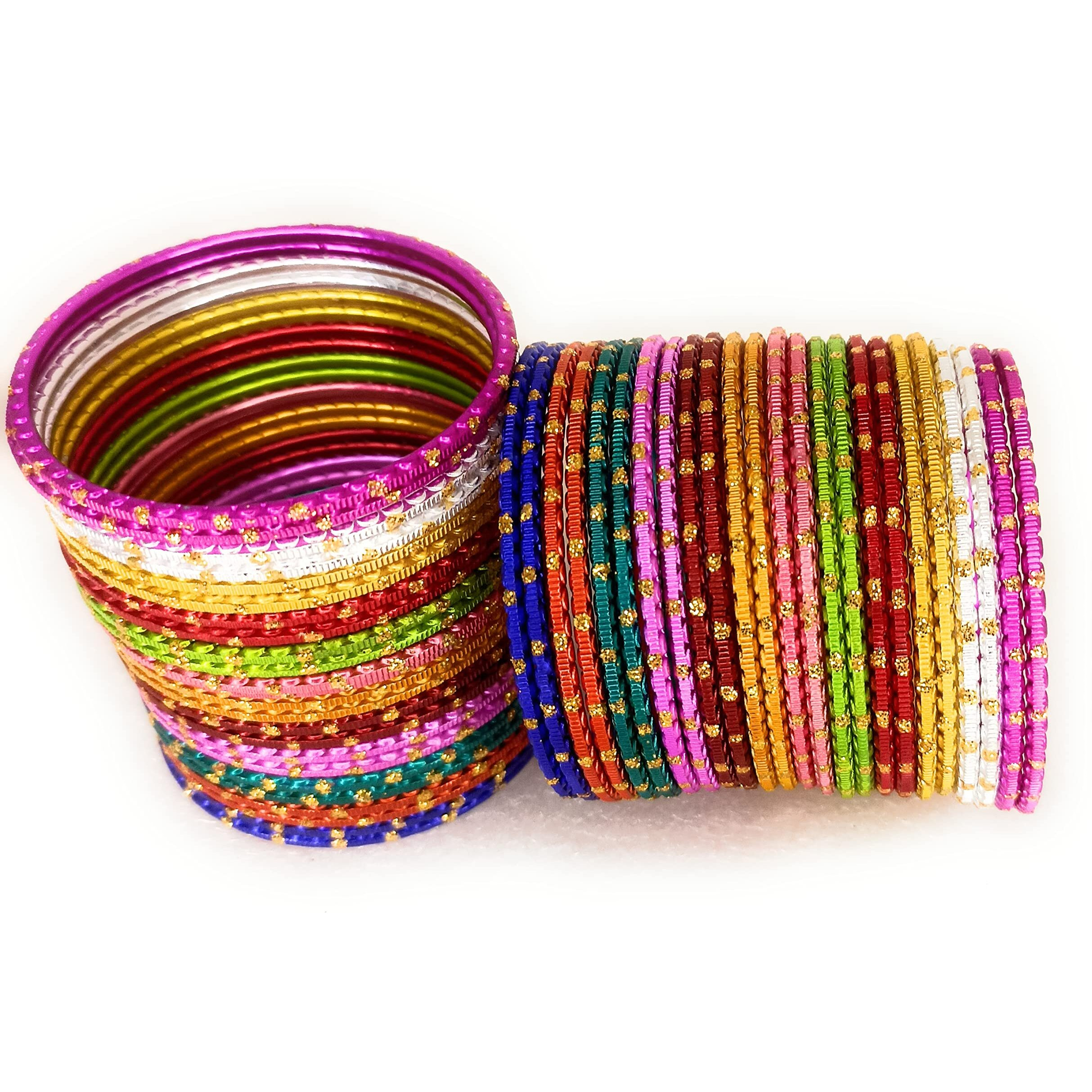 SBS Multicolor Metal (12 color/ 48 bangle) bangles set for girl child (4-5 Year Old(50 mm diameter))