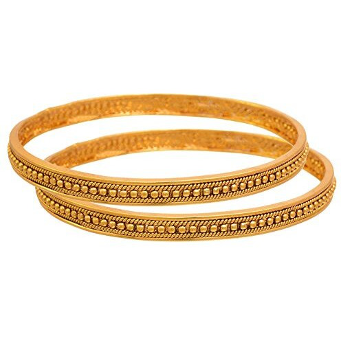 JFL - Jewellery for Less Womens Traditional Ethnic One Gram Gold Plated Bead Designer Bangles,Valentine