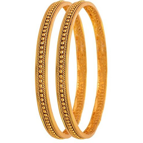 JFL - Jewellery for Less Womens Traditional Ethnic One Gram Gold Plated Bead Designer Bangles,Valentine