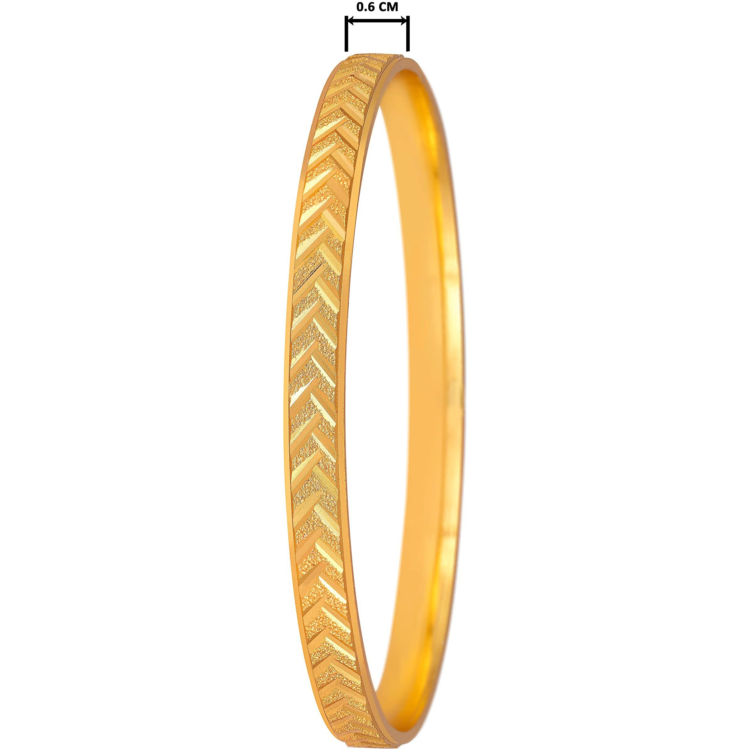 JFL - Jewellery for Less Traditional 1 Gram Gold Plated Designer Bangle for women(set of 2),Valentine