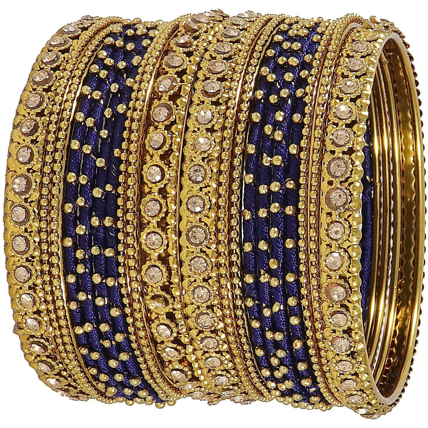NMII Bangle Set for Women (Royal Blue) (G413_RoyalBlue-2.8)