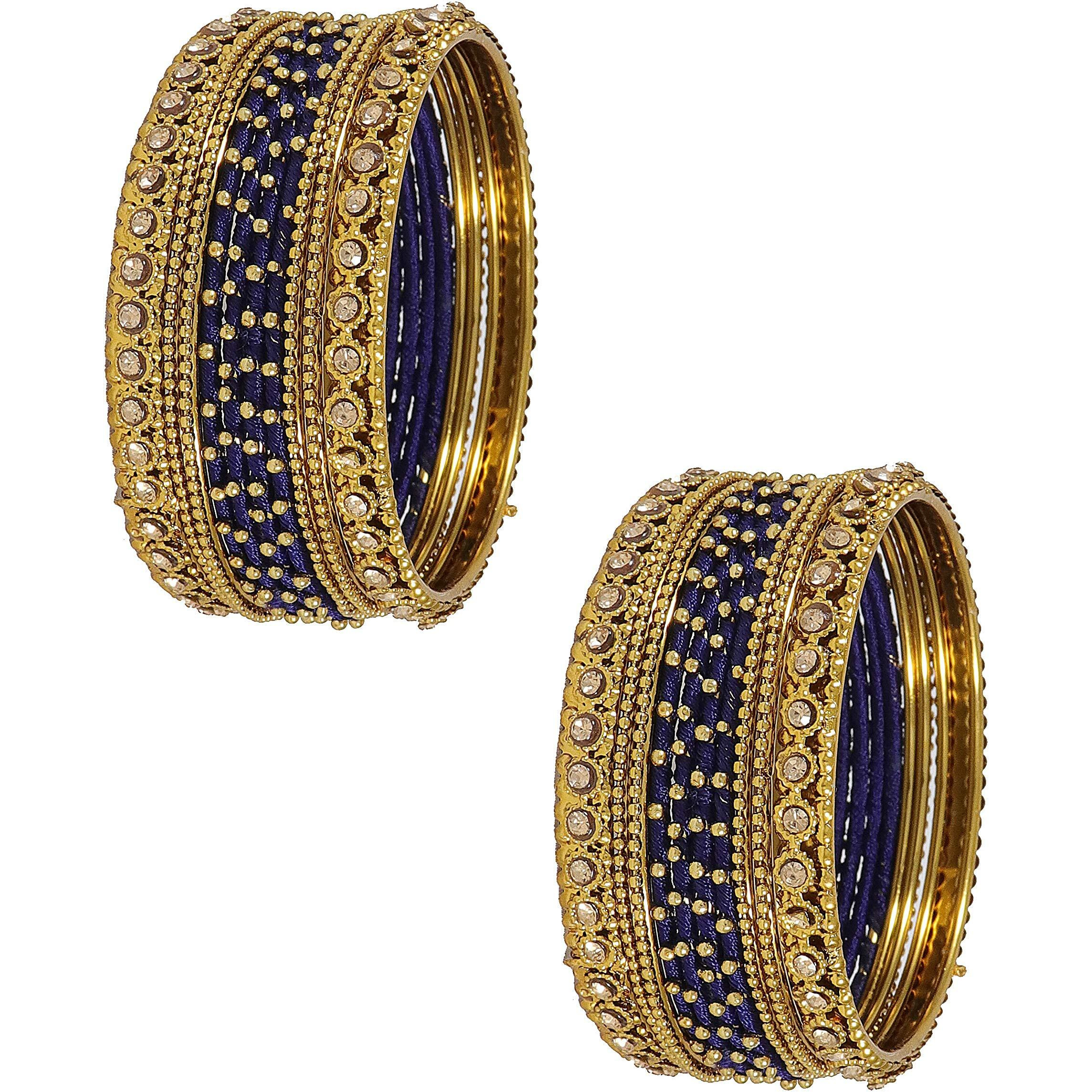 NMII Bangle Set for Women (Royal Blue) (G413_RoyalBlue-2.8)