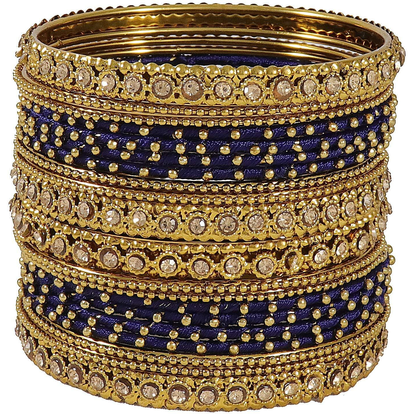 NMII Bangle Set for Women (Royal Blue) (G413_RoyalBlue-2.8)