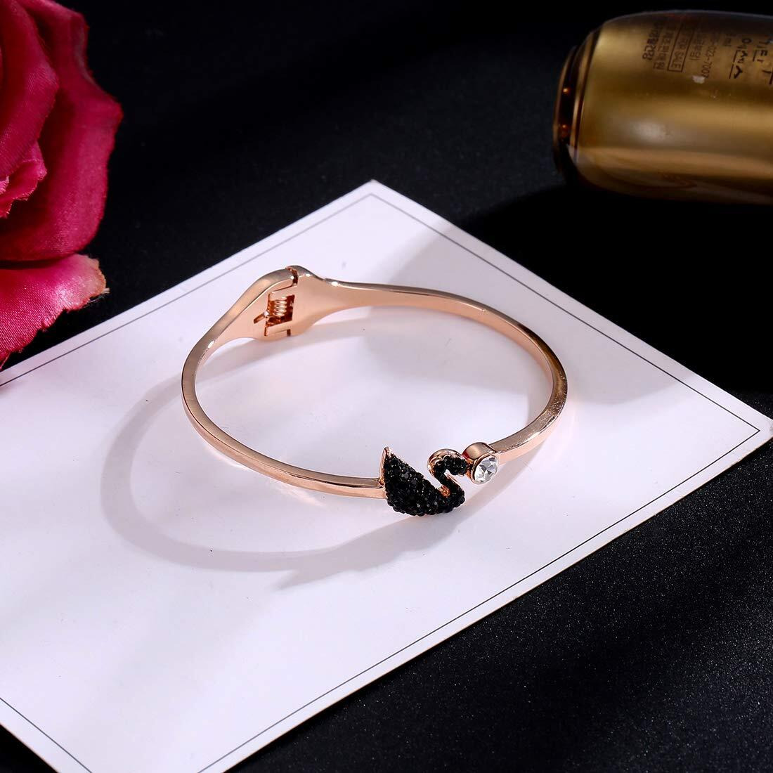 Jewels Galaxy Stylish Rose Gold Plated Bracelet Jewellery for Women (SMNJG-BNNG-3241)