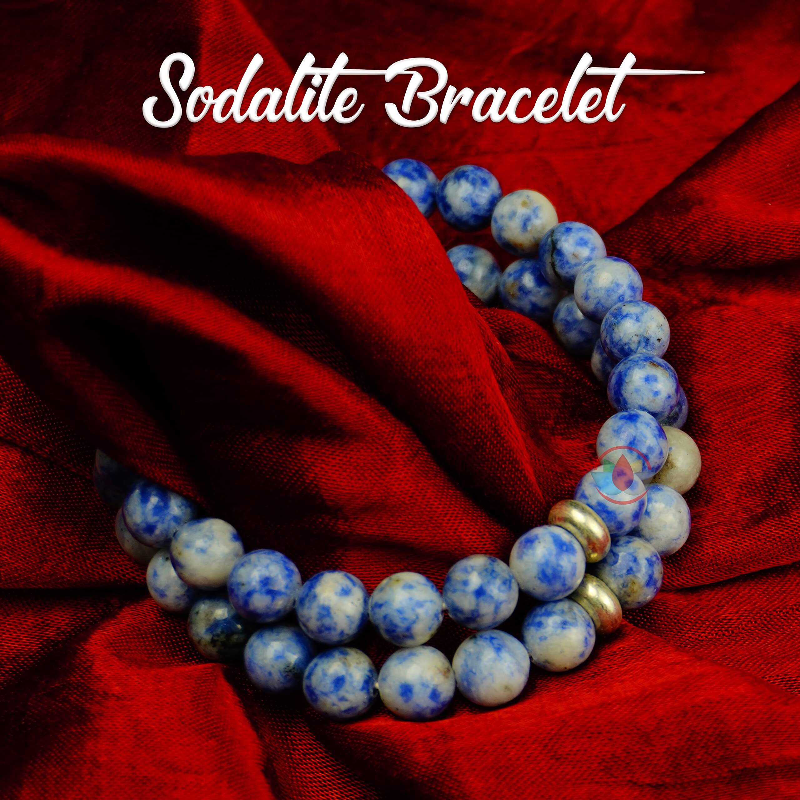 REMEDYWALA Charged Energized Certified Sodalite Bracelet For Reiki, Balance Chakra, Positive Energy, Healing | Sodalite Stone Bracelet for Men and Women