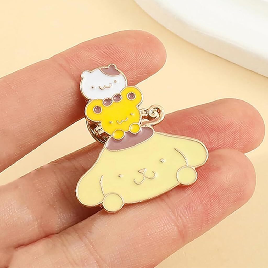 SANNIDHI 6Pcs Brooch Pin for Women Girls Cartoon Cute Kuromi Cinnamoroll Enamel Pins Safety Brooch Buttons Pins Sanrio Kitty Brooch for Kids Girls Saree Pins for Clothing Jackets Hat Backpack