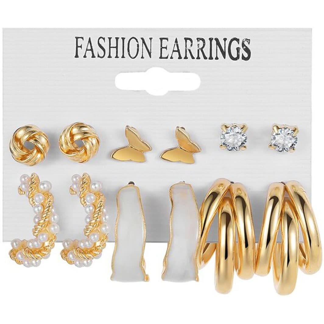 Jewels Galaxy Stylish AD & Pearl Stud Earrings Jewellery For Women (Design 24)