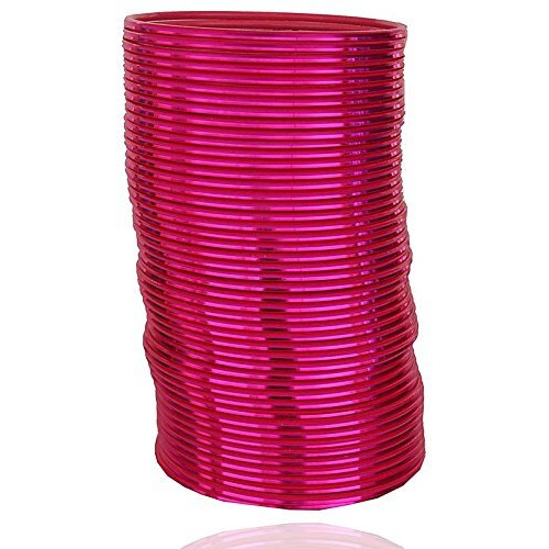 NMII Non-Precious Metal Base Metal with Simple and Plain Glossy Finished Bangle Set For Women and Girls, (Magenta_2.4 Inches), Pack Of 48 Bangle Set