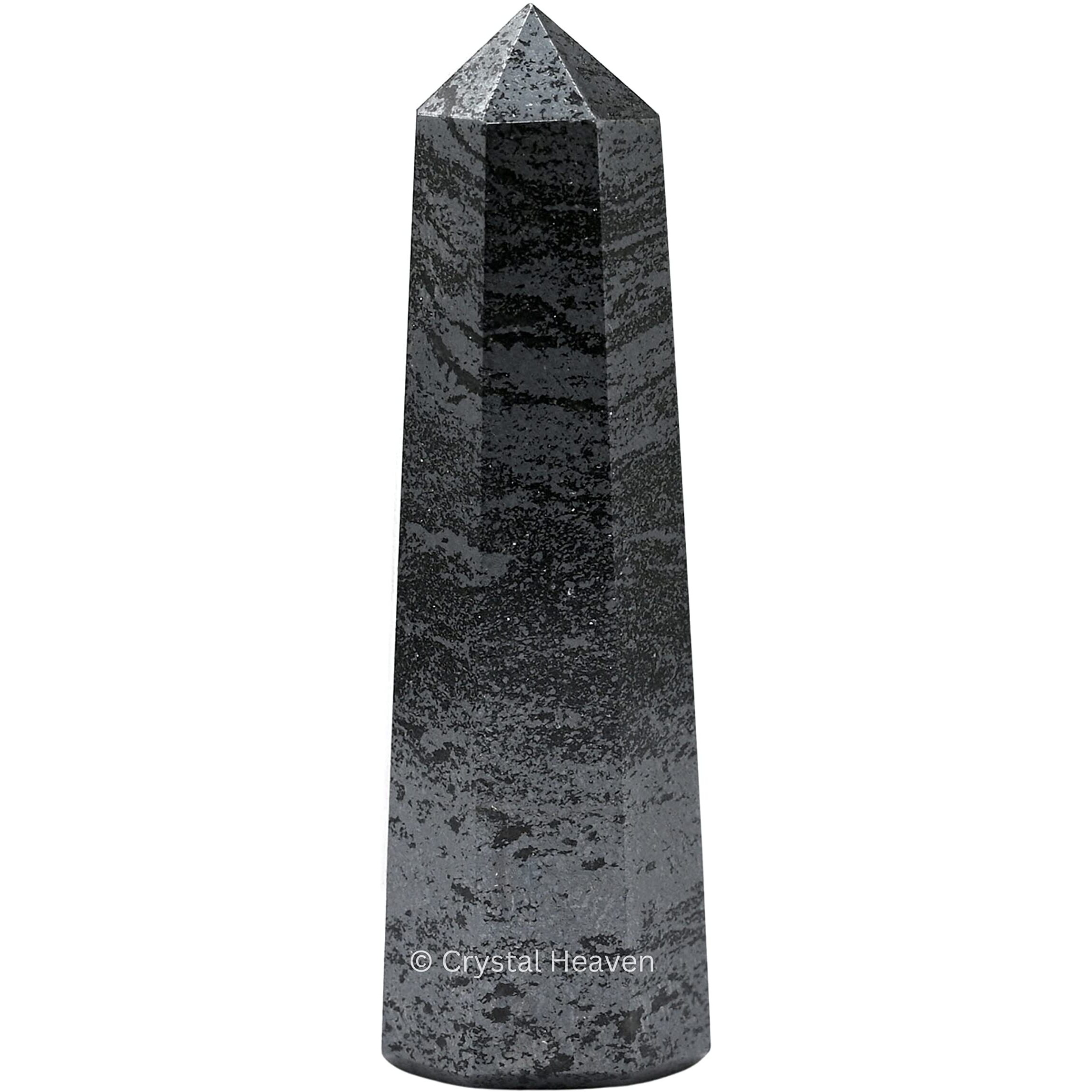 Crystal Heaven Hematite Crystal Tower Obelisk Point For Chakra, Healing And Balancing - Aaa Grade Original Certified Gemstone Agate For Reiki Meditation Yoga Spiritual (2-3 Inches)