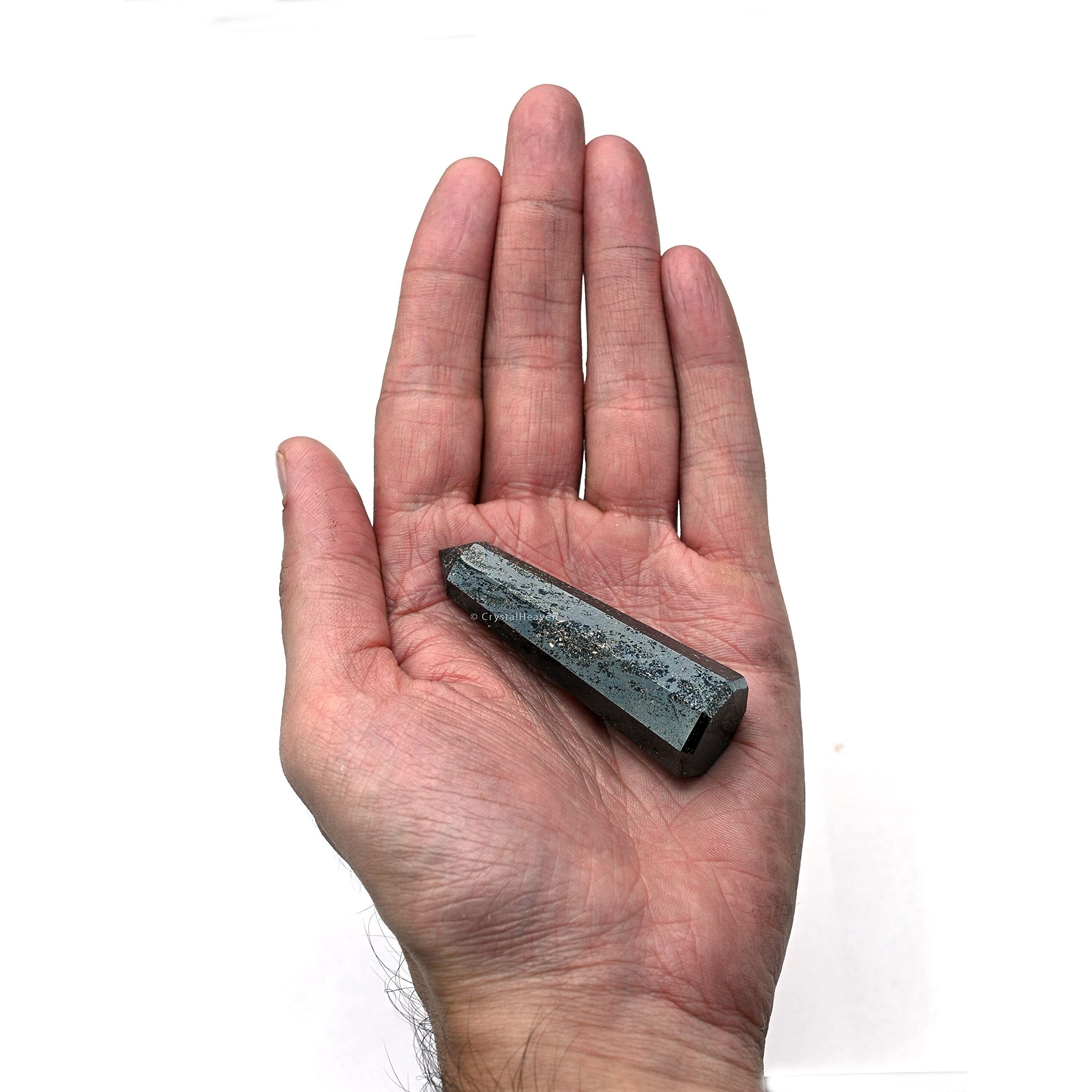 Crystal Heaven Hematite Crystal Tower Obelisk Point For Chakra, Healing And Balancing - Aaa Grade Original Certified Gemstone Agate For Reiki Meditation Yoga Spiritual (2-3 Inches)