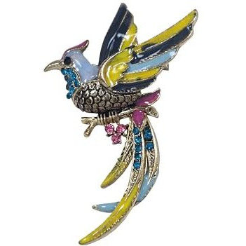 Adorn Meenakari Work Bird Shaped Multicolour Sharvani Brooch for Men and Women (B2185)