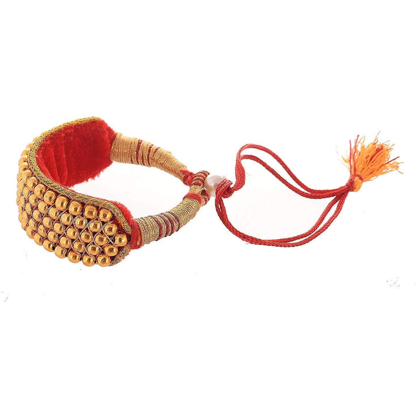 Handicraft Kottage Womens Traditional Gold Plated Royal Rajasthani Look Pochi Armlet Kada | Bajuband Armlet | Bangles Set for Girls & Women