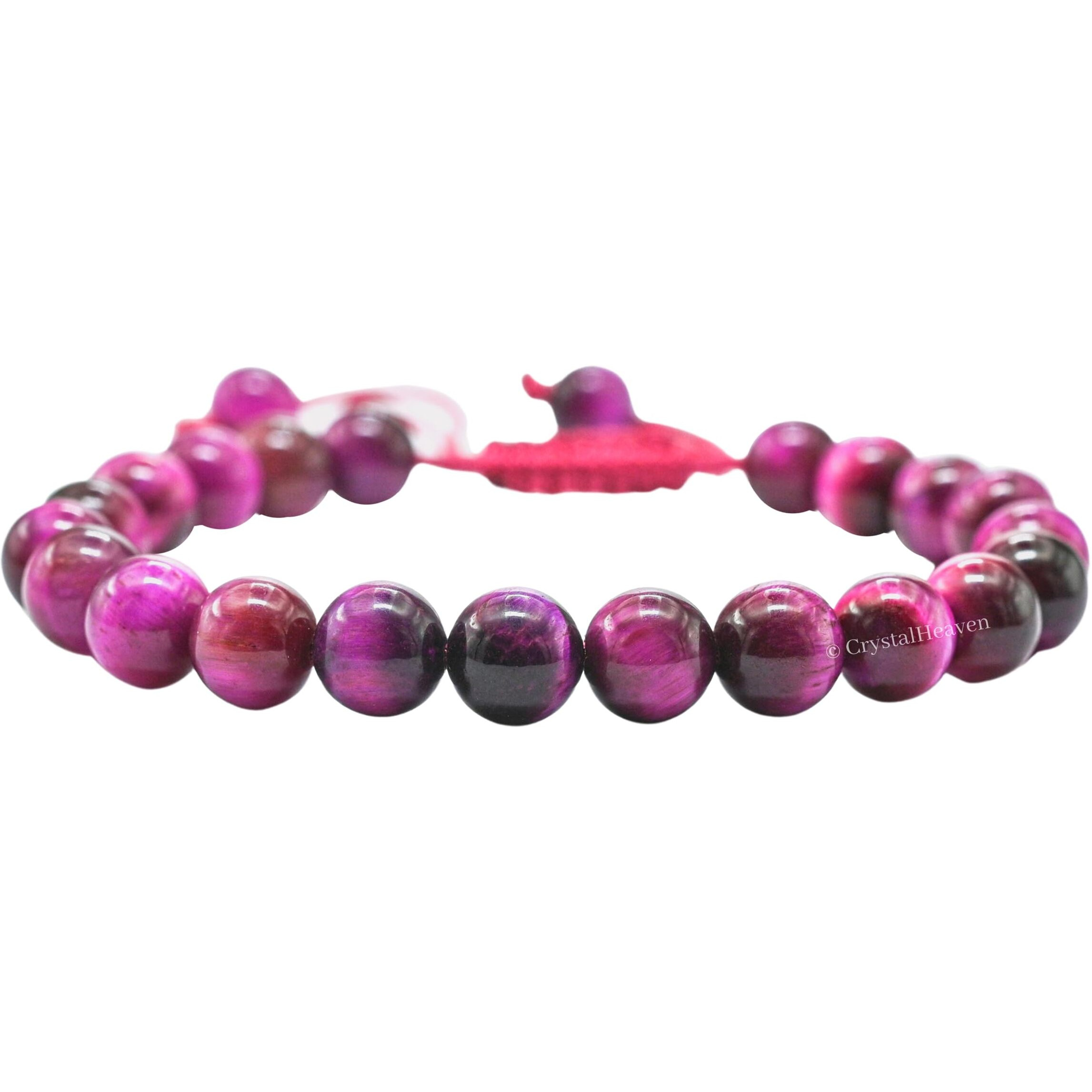 Crystal Heaven Pink Tiger Eye Crystal Bracelet for Women Men Natural Healing - AAA Grade Original Healing Gemstone Adjustable Bracelet for Yoga Reiki Meditation Feng Shui
