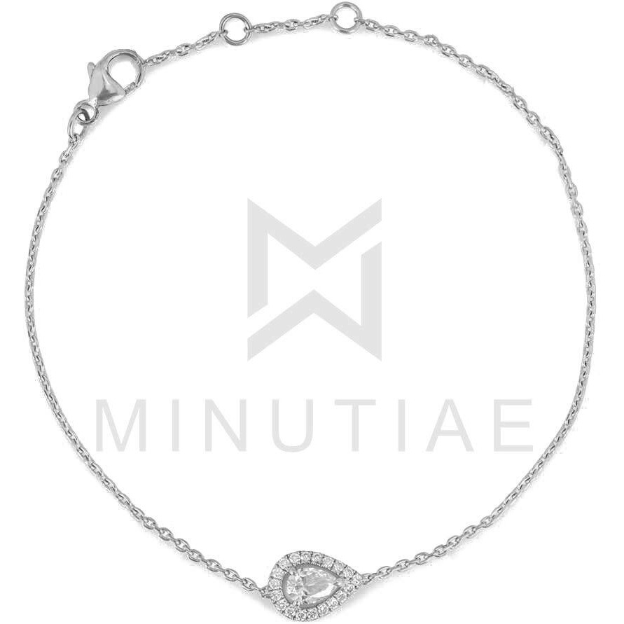 MINUTIAE Silver Plated Pear Shape Crystals Cubic Zirconia Adjustable Bracelet for Women & Girls Jewelry for Gift