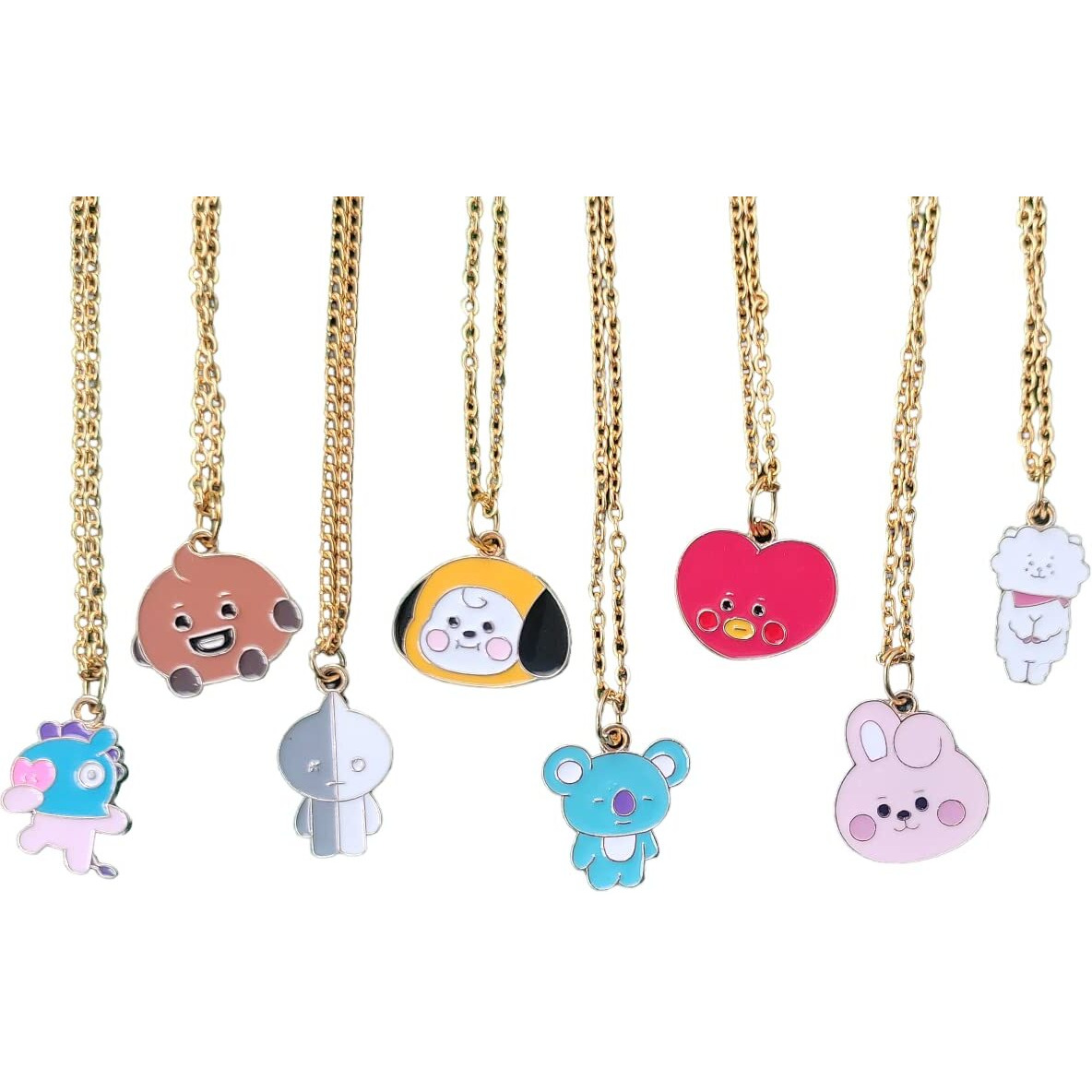 SIRANI BTS CHARCTER PENDANT NECKLACE FOR WOMEN GIRLS KIDS| GIFT FOR BTS LOVERS| PENDANT NECKLACE FOR GIRLS AND WOMEN (ALL BTS CHARCTER)