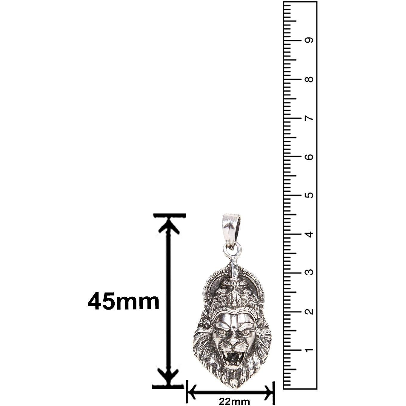 Mahi Rhodium Plated Oxidised Laxmi Narasimha Swamy Unisex Pendant without Chain PS1101696R