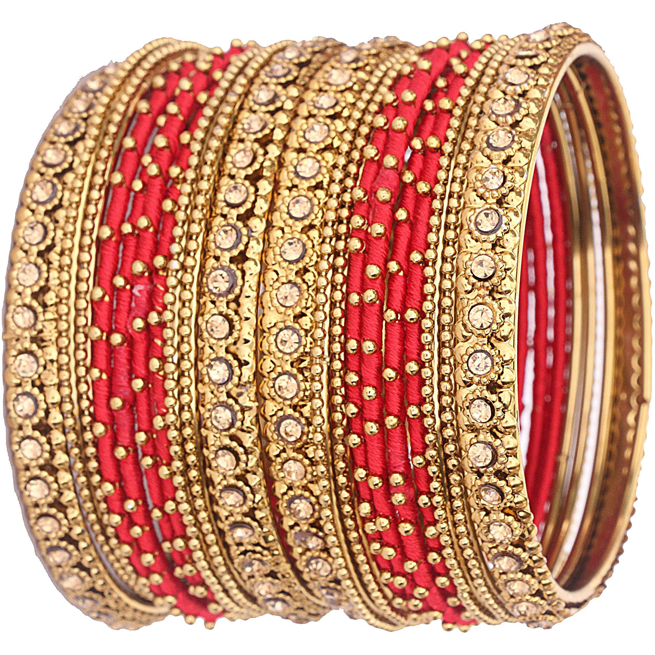 NMII Bangle Set for Women (Red) (G413_Red-2.8)