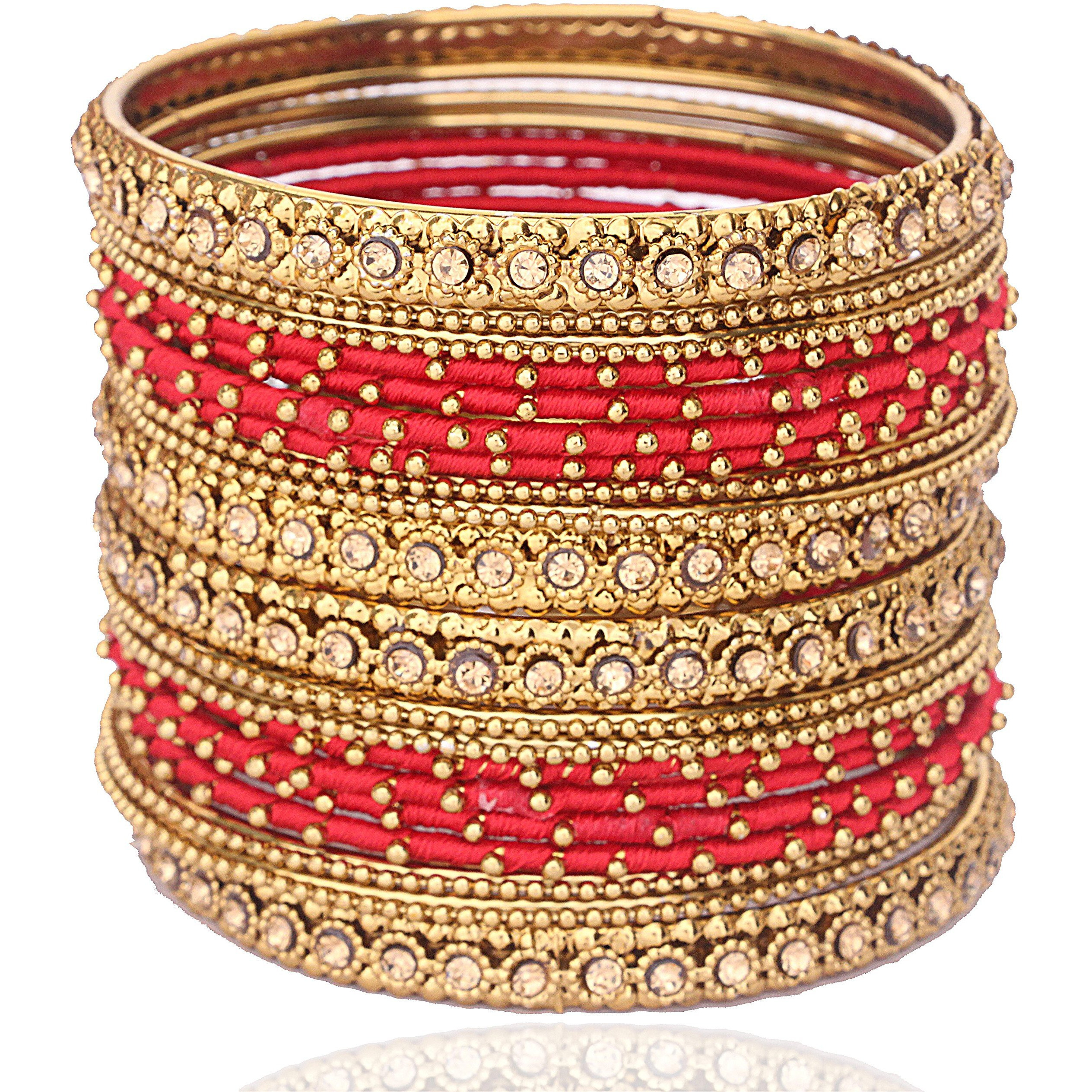 NMII Bangle Set for Women (Red) (G413_Red-2.8)