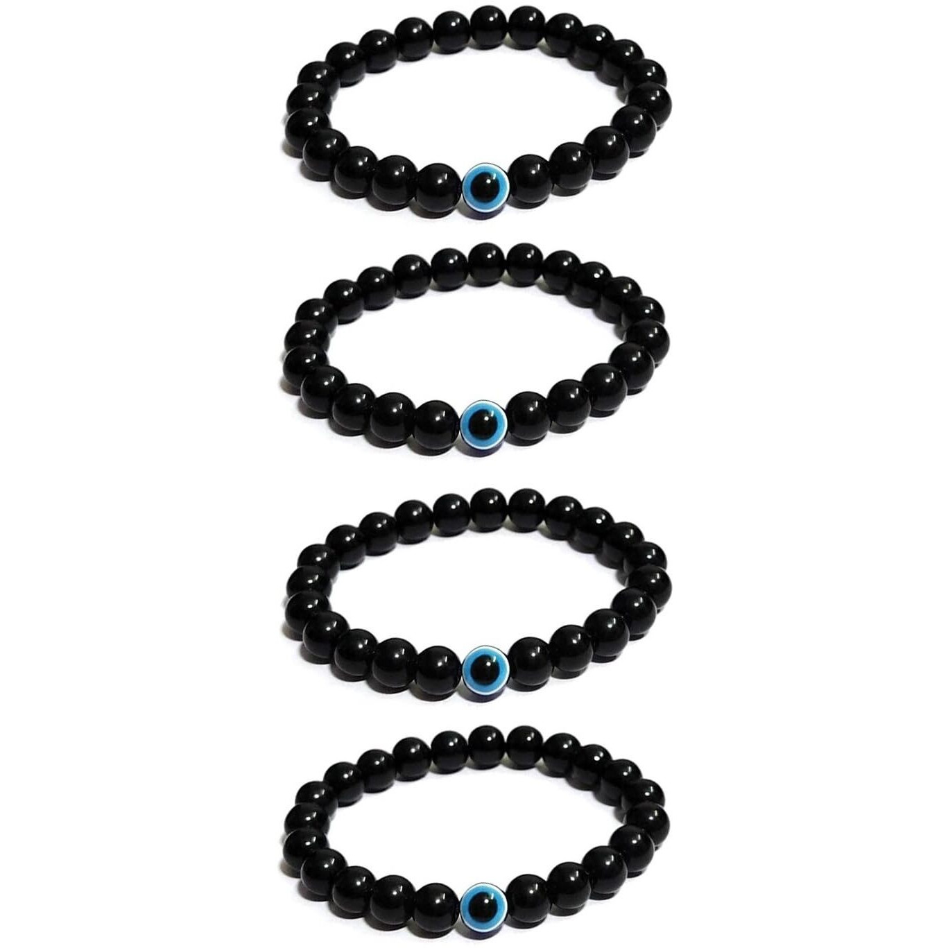ARTIFICIAL TREE Handmade Nazariya Evil Eye Charms Stone Bracelet Stretchable Adjustable| Nazar Battu | for Women, Men, Girls & Boys 2 Piece(AT GIRLS BRCT 050)