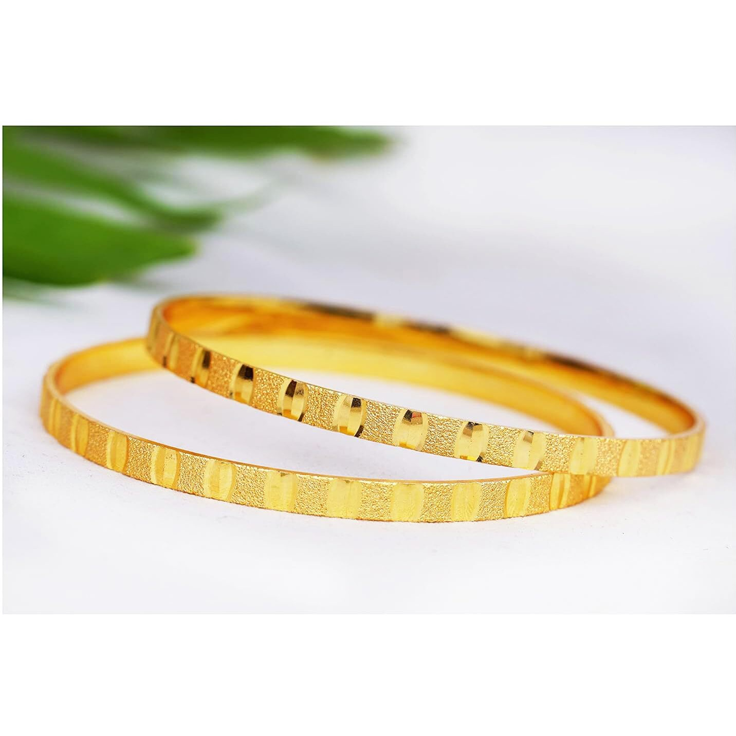 JFL - Jewellery for Less Traditional 1 Gram Gold Plated Designer Bangle for women(set of 2) (Design 1, 2.4),Valentine