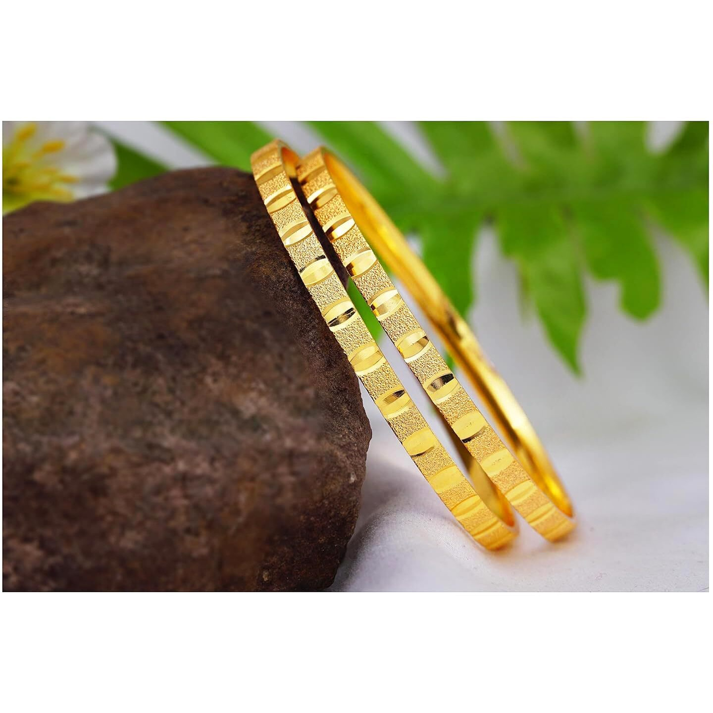 JFL - Jewellery for Less Traditional 1 Gram Gold Plated Designer Bangle for women(set of 2) (Design 1, 2.4),Valentine