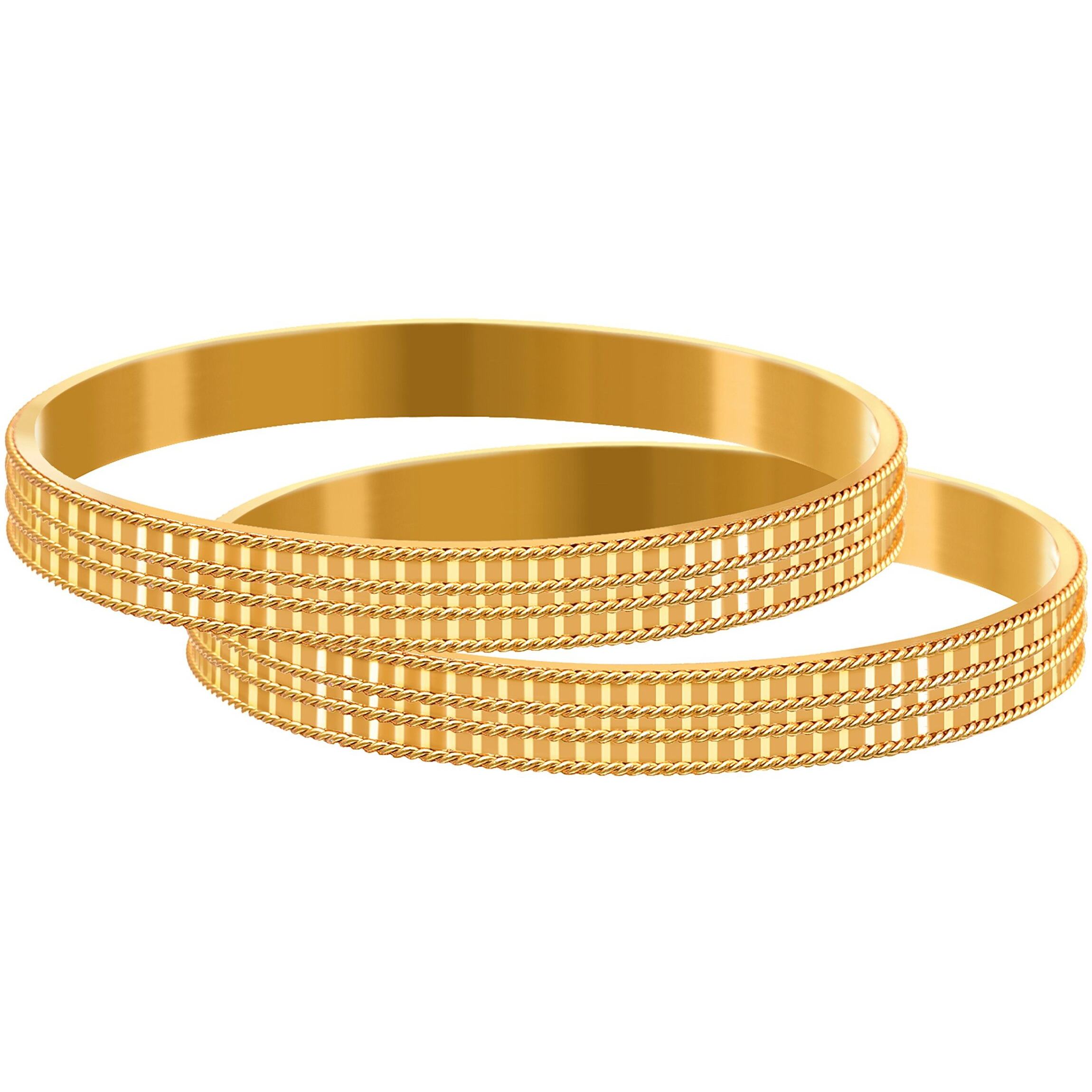 JFL - Jewellery for Less Golden One Gram Gold Plated Bangle Set For Women & Girls.
