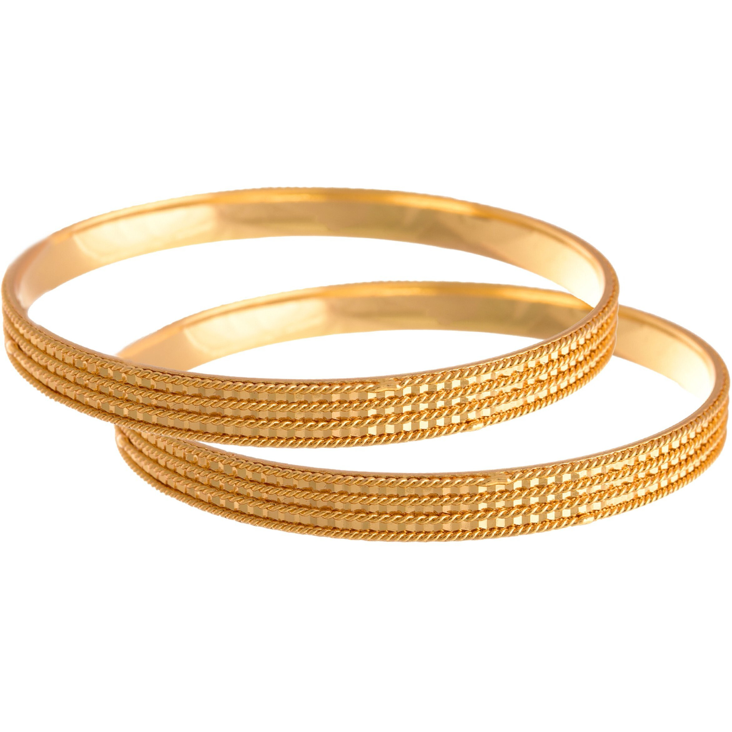 JFL - Jewellery for Less Golden One Gram Gold Plated Bangle Set For Women,Valentine
