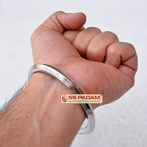 SS Padam Handicraft Industries Stainless Steel Bold Kada For Men (6.0 CM BOLD PLAIN)