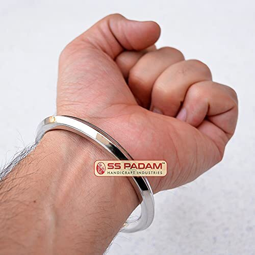 SS Padam Handicraft Industries Traditional Stainless Steel Sikh Kada for Men (6.4 CM Medium Model)