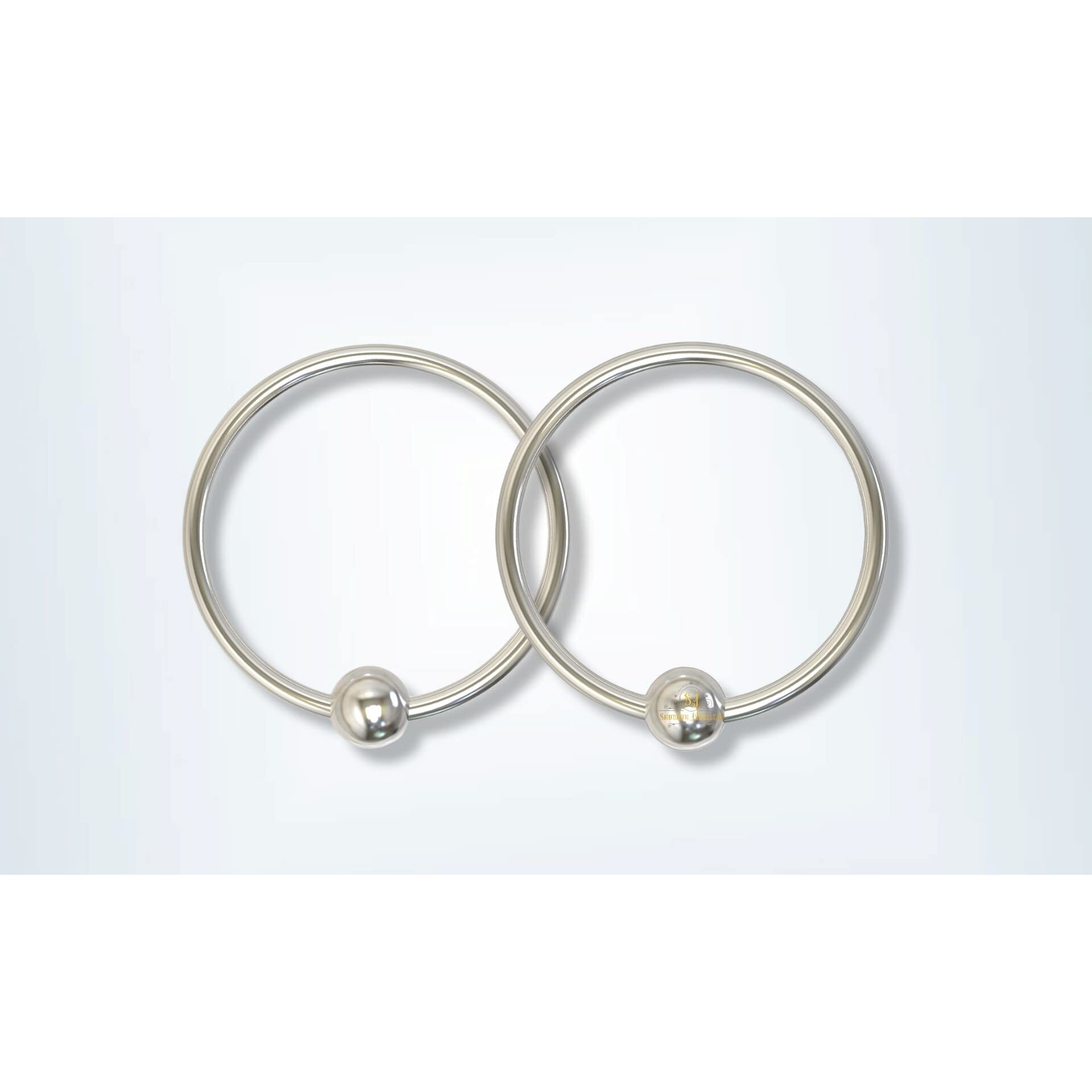 SJ SHUBHAM JEWELLERS 92.5 Silver Thin Tiny Hoop Nose Ring Nath 1 Piece, Simple & Beautiful Nose Pin For Women & Girls(Pair 2 no) nose rings for pierced nose