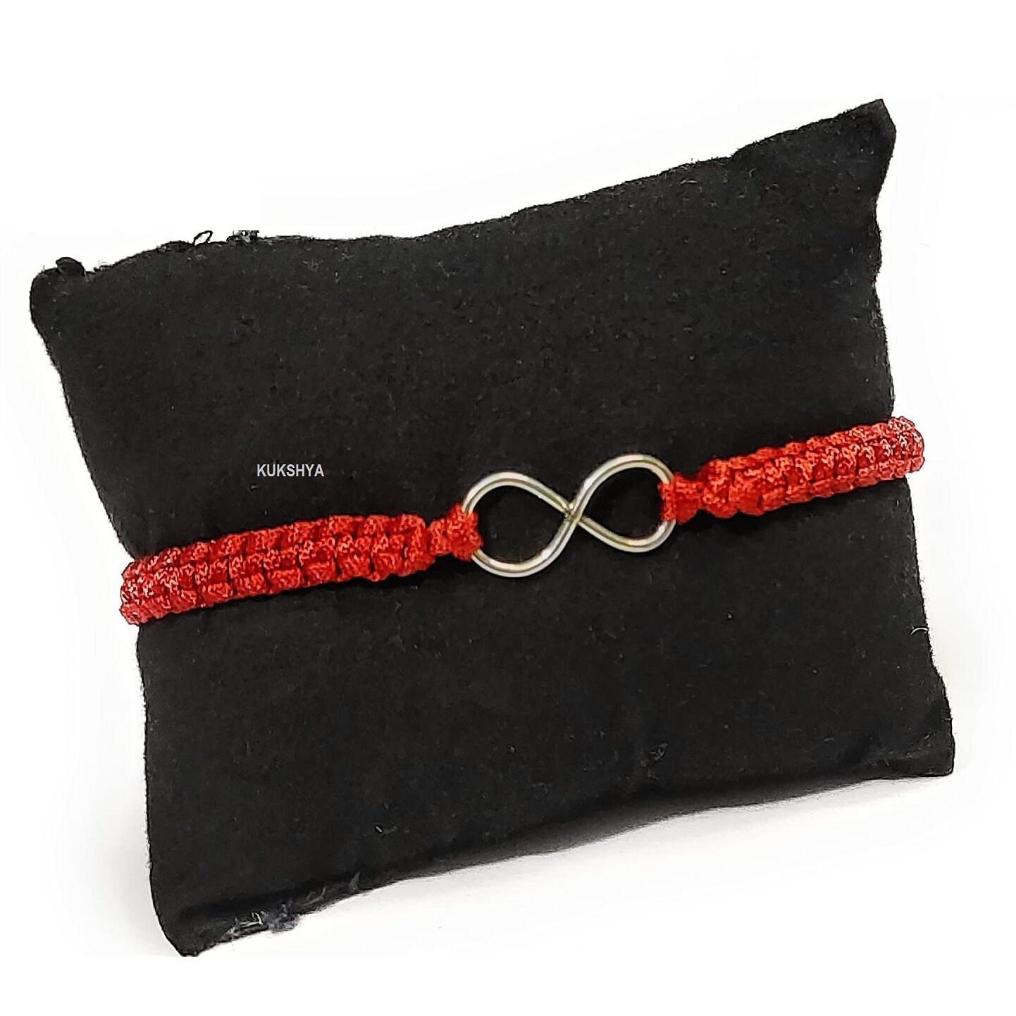 KUKSHYA JEWELLERS Exclusive 925 Sterling Silver INFINITY Charm Bracelet Nazariya For Girls, Men, Boys And Women Adjustable Comfortable Traditiona(GB 073) (RED)