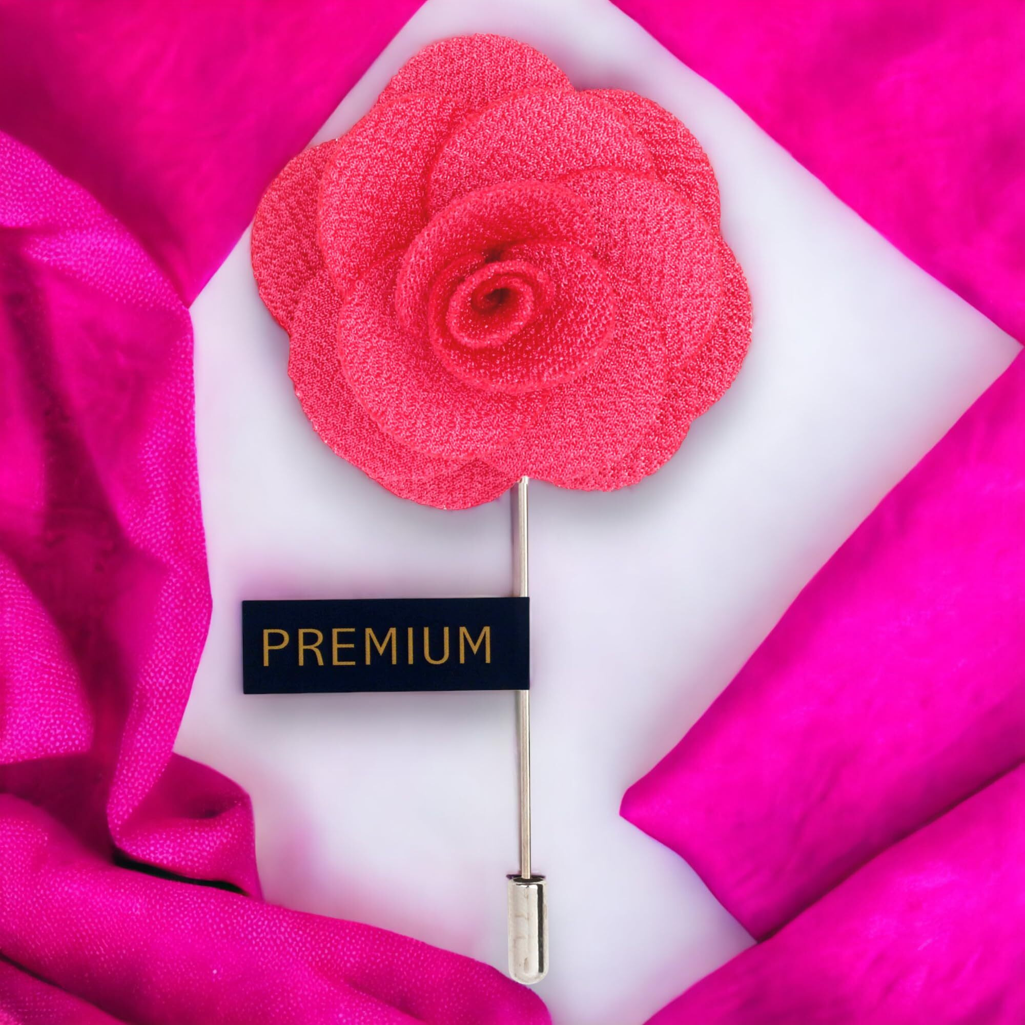 Peluche Brawny Delicacy - Blue Colored Brooch/Lapel Pin for Men (Pink)