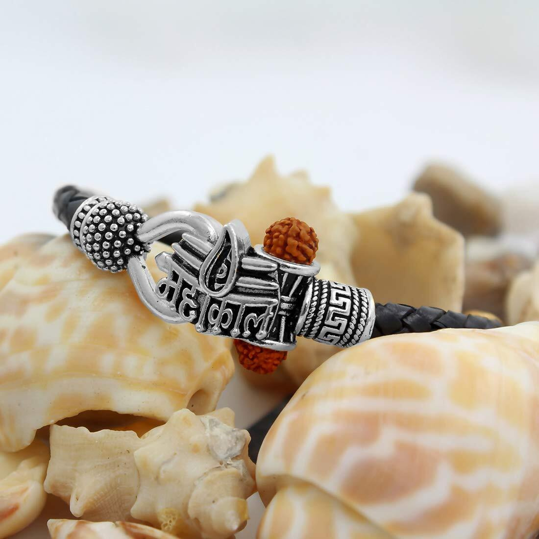 Nakabh Antique Vintage Ethnic Kada Bracelet for Men Women Boys Girls (Mahakal Silver)